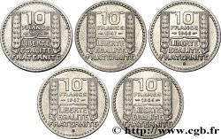 Série complète de 10 francs Turin, grosse tête, rameaux courts - - F.361A/-