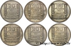 Lot de 6 pièces de 20 francs Turin -  F.400/-