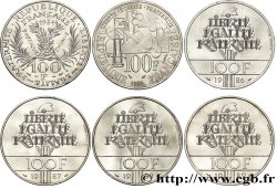 Lot de 6 pièces de 100 francs commémoratives - - F.452/2