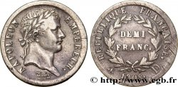 Demi-franc Napoléon Ier tête laurée, République française, buste fort 1808 Lyon F.177/5