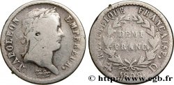 Demi-franc Napoléon Ier tête laurée, République française, buste fin 1808 Lyon F.177/6