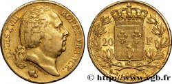 20 francs or Louis XVIII, tête nue 1818 Nantes F.519/13 TTB45