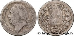 1/2 franc Louis XVIII 1824 Toulouse F.179/50