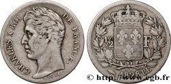 1/2 franc Charles X 1828 Strasbourg F.180/27 TB35