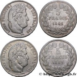 Lot de deux pièces de 5 francs IIe type Domard n.d. Lille F.324/67