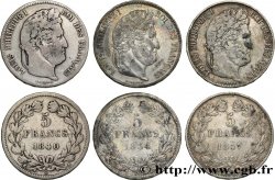 Lot de trois pièces de 5 francs n.d. Paris F.324/30-84