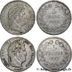 Lot de deux pièces de 5 francs IIe type Domard n.d. - F.324/30-68