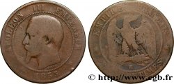 Dix centimes Napoléon III, tête nue 1855 Strasbourg F.133/23