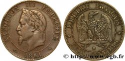Deux centimes Napoléon III, tête laurée 1861 Strasbourg F.108/2