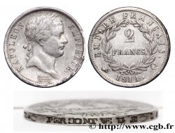 2 francs Napoléon Ier tête laurée, Empire français 1811 Perpignan F.255/34