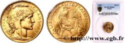 20 francs or Coq, Liberté Égalité Fraternité 1910 Paris F.535/4 FDC65 PCGS