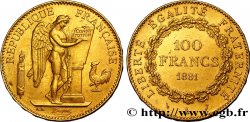 100 francs or Génie, tranche inscrite en relief Dieu protège la France 1881 Paris F.552/4