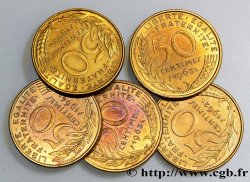 Lot de 5 pièces de 50 centimes Marianne - - F.197/-