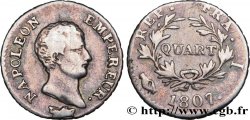 Quart (de franc) Napoléon Empereur, Calendrier grégorien 1807 Limoges F.159/6 TB30