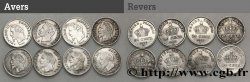 Série complète de 20 centimes Napoléon III, tête laurée, grand module - - F.150/-