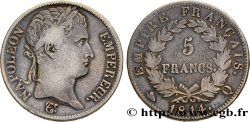 5 francs Napoléon Empereur, Empire français 1814 Perpignan F.307/84