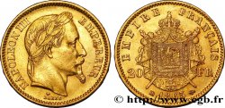 20 francs or Napoléon III, tête laurée 1865 Strasbourg F.532/12