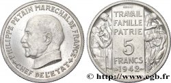 Essai grand module de 5 francs Pétain en aluminium de Bazor et Galle 1942  VG.5610  SPL63