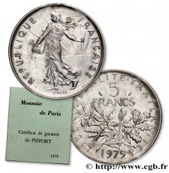 Piéfort argent de 5 francs Semeuse, nickel 1979 Pessac F.341/11P