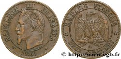 Deux centimes Napoléon III, tête laurée 1861 Paris F.108A/1