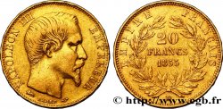 20 francs or Napoléon III, tête nue, Grand Lion 1855 Lyon F.531/8 TTB45
