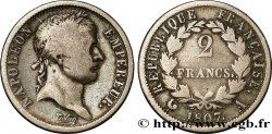 2 francs Napoléon Ier tête laurée, République française 1807 Paris F.254/2