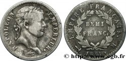 Demi-franc Napoléon Ier tête laurée, Empire français 1811 Toulouse F.178/29 TB29