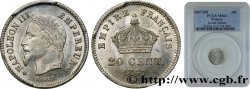 20 centimes Napoléon III, tête laurée, grand module 1867 Strasbourg F.150/2