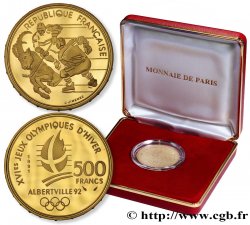 Belle Épreuve Or 500 francs - Hockey sur glace / Bouquetin 1991 Paris F./