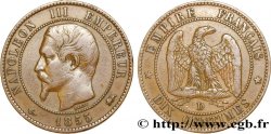 Dix centimes Napoléon III, tête nue, différent ancre 1855 Lyon F.133/26