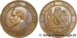 Dix centimes Napoléon III, tête nue, différent ancre 1855 Strasbourg F.133/24