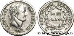 Demi-franc Napoléon Ier tête laurée, République française 1808 Paris F./