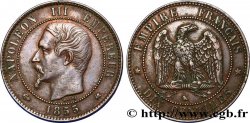 Dix centimes Napoléon III, tête nue 1855 Bordeaux F.133/29