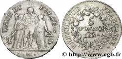 5 francs Union et Force, Union serré, avec glands intérieurs et gland extérieur, axe à 7h30 1799 Bayonne F.288/111 TTB40