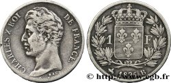 1 franc Charles X, matrice du revers à cinq feuilles 1825 Rouen F.207/2 MBC40