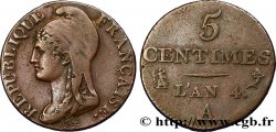 5 centimes Dupré, petit module 1796 Paris F.113/1