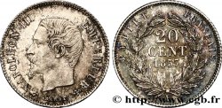 20 centimes Napoléon III, tête nue, Grands Différents 1857 Paris F.148/9 TTB52