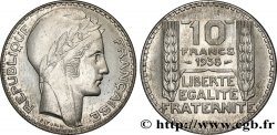 Préparation de la 10 francs Pétain, type Turin, essai en aluminium, tranche striée, léger 1938 Paris GEM.173 4 SUP62