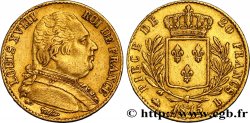 20 francs or Louis XVIII, buste habillé 1815 Rouen F.517/11