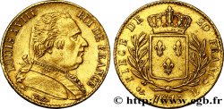 20 francs or Louis XVIII, buste habillé 1815 Bayonne F.517/14