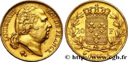 20 francs Louis XVIII, tête nue 1816 Paris F.519/1