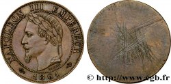 Essai uniface de Un centime Napoléon III, tête laurée 1861 VG.3602