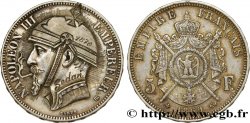 Monnaie satirique, 5 francs Napoléon III tête laurée, regravée 1869 Strasbourg F.331/15 var. EBC/MBC