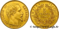 5 francs or Napoléon III, tête nue, petit module, tranche lisse 1854 Paris F.500/1 EBC62