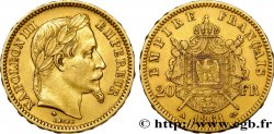 20 francs or Napoléon III, tête laurée 1861 Paris F.532/1