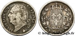 1/2 franc Louis XVIII 1823 Paris F.179/34