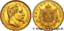 20 francs or Napoléon III, tête laurée 1863 Paris F.532/6 EBC60