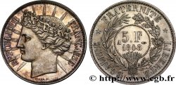 Concours de 5 francs, essai de Barre en argent 1848 Paris VG.3060 var.