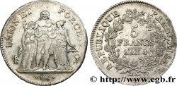 5 francs Union et Force, Union serré, avec glands intérieurs et gland extérieur 1796 Paris F.288/1