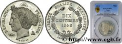 Concours de 10 centimes, essai en étain par Rogat, premier concours, deuxième revers 1848 Paris VG.3152 var.